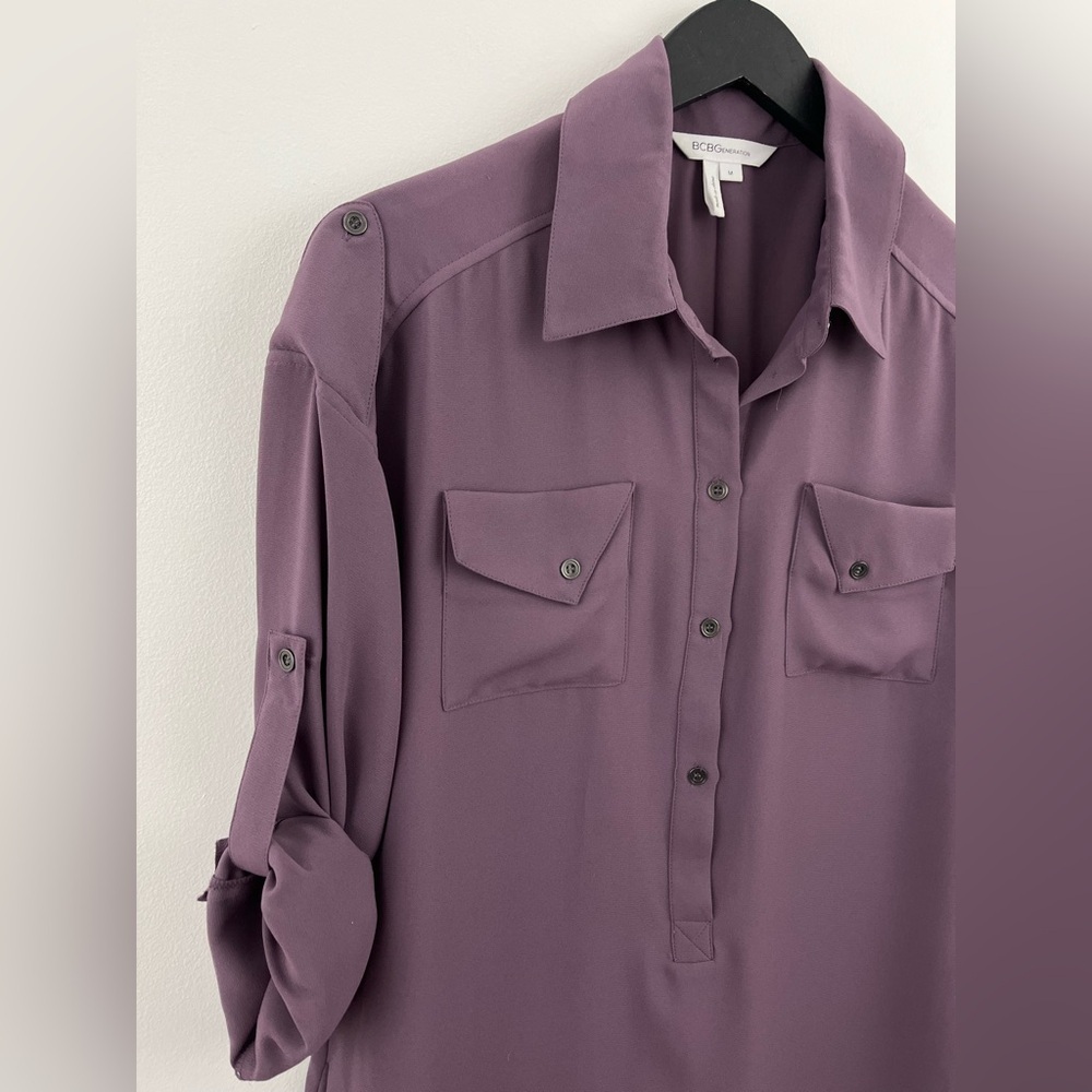 BCBGeneration Mauve Shirt Dress - Picture 16 of 16